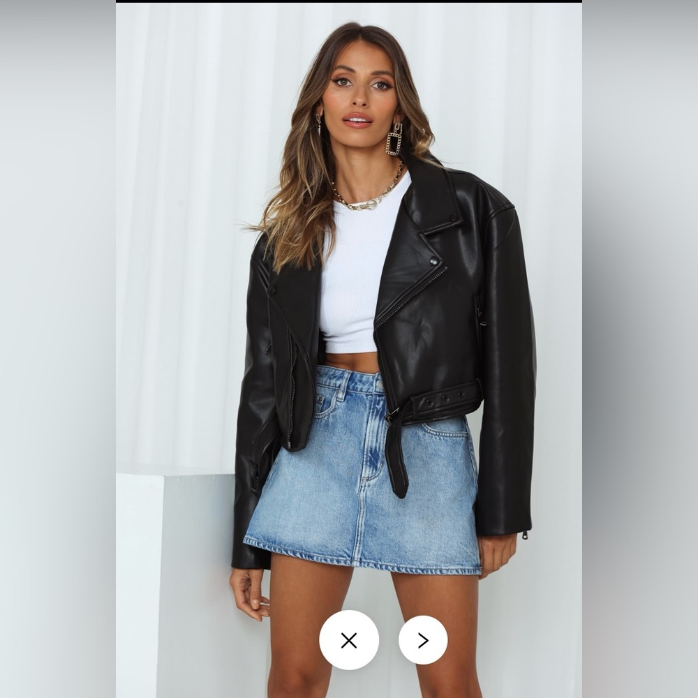 Lioness Black Faux Leather Biker Jacket